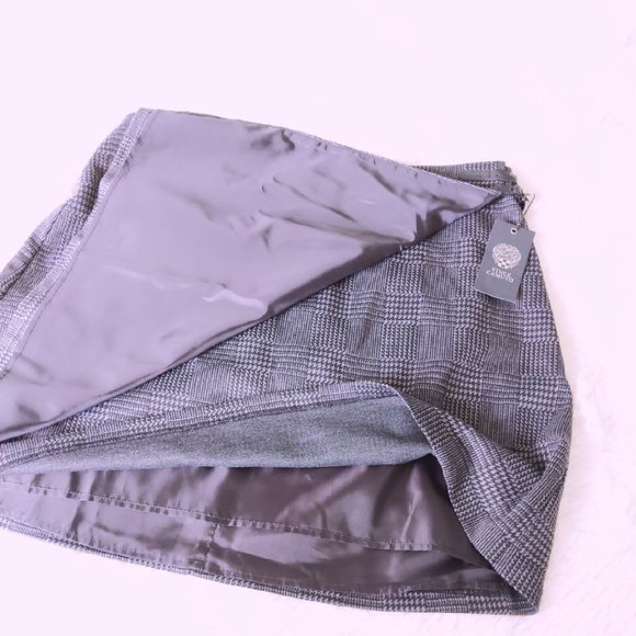 NWT VINCE CAMUTO PLAID SKIRT FAUX WRAP - Picture 9 of 9